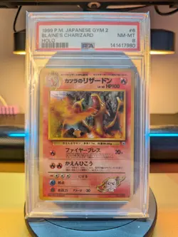 1999 Pokemon Blaine's Charizard Gym Set Holo Rare PSA 8 006 Japanese TCG Card - Image 1