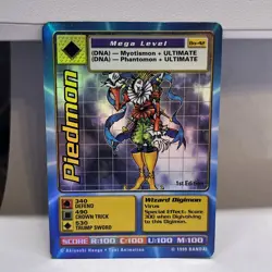 Holo Piedmon Bo-42 1st Edition Digimon Card Vintage BANDAI 1999 - LP/MP - Image 1