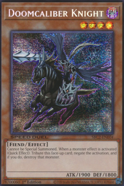 Doomcaliber Knight - SBC2-ENE04 - Prismatic Secret Rare 1st Ed - LP - WAXING - Image 1