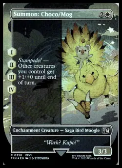 MTG Summon: Choco/Mog (Borderless) - FINAL FANTASY #358 Foil NM - Image 1