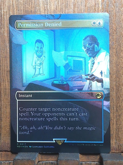 🌊MTG Permission Denied | Borderless | Foil | UB: Jurassic World Collection NM😍 - Image 1
