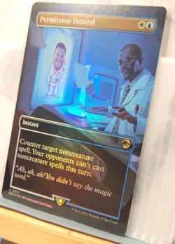 Mtg FOIL PERMISSION DENIED BORDERLESS NM REX 0017 -Argo- - Image 1