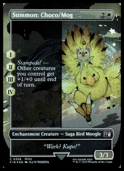 MTG Summon: Choco/Mog (Borderless) - FINAL FANTASY #358 Foil NM - Image 1