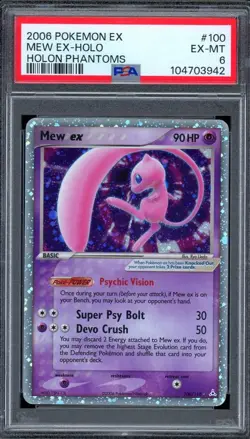 Mew EX Holo 100/110 Holon Phantoms Pokemon PSA 6 - Image 1