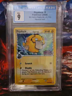 CGC 9 Psyduck 2006 EX Holon Phantoms 81/110 Reverse Holo STAMPED Pokemon - Image 1