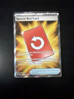 Special Red Card 113/086 Chaos Rising Trainer Full Art Holo Rare Pokemon Card NM - Image 1