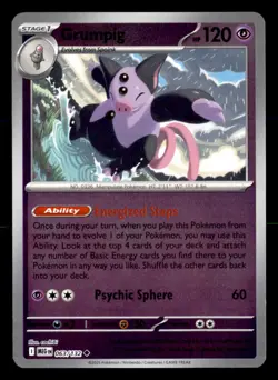 Grumpig 063/132 Uncommon Mega Evolution Pokemon Reverse Holo Near Mint - Image 1