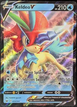 Keldeo V 053/202 Sword & Shield Base Set Ultra Rare Pokemon Card NM/LP - Image 1