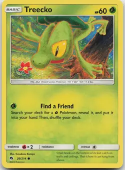 Treecko 20/214 Common Lost Thunder Pokemon Near Mint - Image 1
