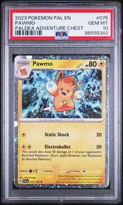 2023 Pokemon Pal EN-Paldea Evolved Pawmo #075 Paldea Adventure Chest PSA 10 - Image 1