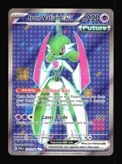 Iron Valiant ex SV04: Paradox Rift #225/182 Ultra Rare Pokemon Card T1-980 - Image 1