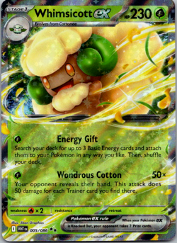 Whimsicott ex - 005/086 - Pokemon TCG White Flare Double Rare NM - Image 1