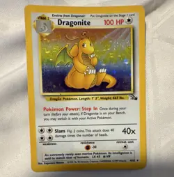 The Pokemon Company Pokemon TCG Fossil Dragonite 4/62 Holo Rare English 100 HP - Image 1