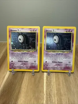 2001 Pokemon Unown [A] Neo Discovery #14 Holo Rare SWIRl LP/NM (LOT OF 2) - Image 1