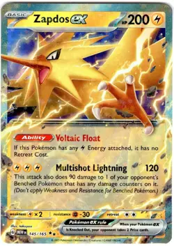 Zapdos ex 145/165 Pokemon 151 Double Rare NM - Image 1
