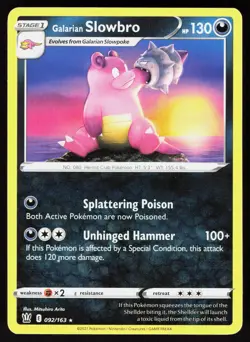 Galarian Slowbro 092/163 Rare Battle Styles Pokemon NM - Image 1