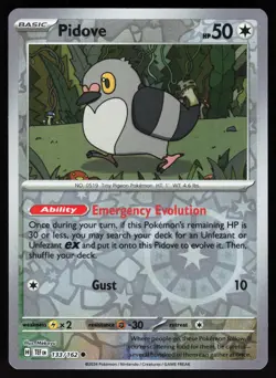 Pidove 133/162 Common Temporal Forces Pokemon Reverse Holo NM - Image 1
