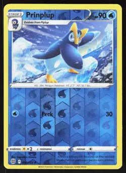 Prinplup 036/172 Uncommon Brilliant Stars Pokemon Reverse Holo LP - Image 1