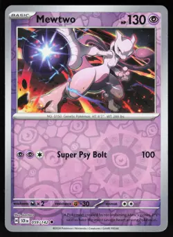 Mewtwo 59/142 Uncommon Stellar Crown Pokemon Reverse Holo NM - Image 1