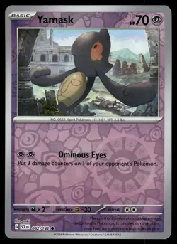 Yamask 62/142 Common Stellar Crown Pokemon Reverse Holo NM - Image 1