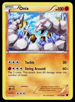 Onix 61/116 Uncommon Plasma Freeze Pokemon LP - Image 1