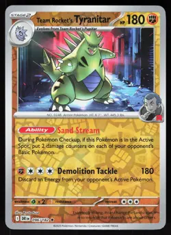 Team Rocket's Tyranitar 096/182 Rare Destined Rivals Pokemon Reverse Holo NM - Image 1