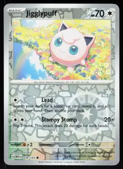 Jigglypuff 039/165 Common 151 Pokemon Reverse Holo NM - Image 1