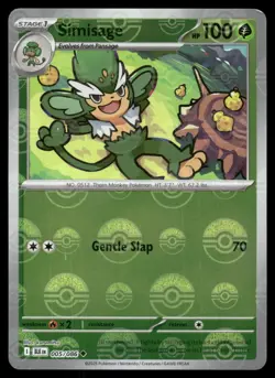 Simisage (Poke Ball Pattern) 005/086 Uncommon Black Bolt Pokemon NM - Image 1