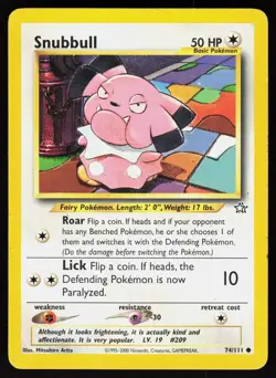 Snubbull 74/111 Common Neo Genesis Pokemon Unlimited LP - Image 1