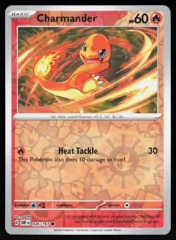 Charmander 026/197 Common Obsidian Flames Pokemon Reverse Holo NM - Image 1