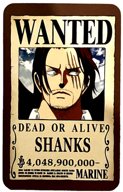 Shanks One Piece Wanted Set ACG Holo Anime Card Dead or Alive - Image 1