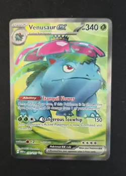 Pokemon TCG Venusaur EX Full Art Rare Card 182/165 Scarlet & Violet 151 - Image 1