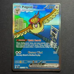 Pokemon TCG Pidgeot ex 225/197 SV03 Obsidian Flames Full Art Holo Secret Card - Image 1