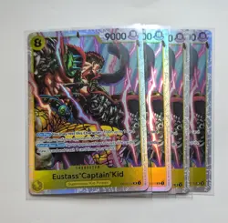 4 x Eustass Captain Kid Super Rare PRB02 Holo Foil One Piece TCG Card Game NM - Image 1