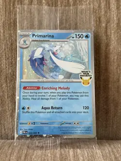 Pokemon Primarina 020/084 What's Your Favorite Stamped Pitch Black Promo Card - Image 1
