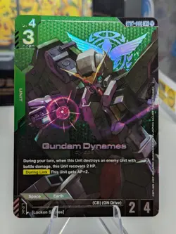 Gundam Card Game ST07-005 LR+ Gundam Dynames Alt Art Foil NM - Image 1