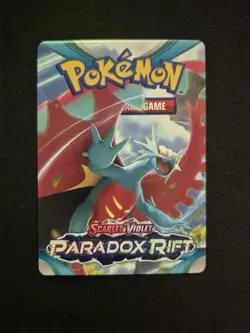 Pokemon TCG Paradox Rift Game Tip Pre release Kit Card Roaring Moon - Image 1