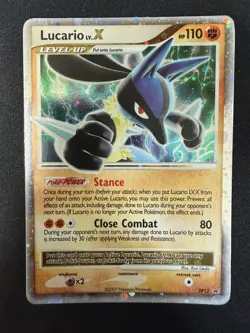 POKEMON LUCARIO LV.X DIAMOND AND PEARL BLACK STAR PROMO HOLO CARD - Image 1