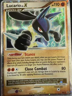 POKEMON LUCARIO LV.X DIAMOND AND PEARL BLACK STAR PROMO HOLO CARD - Image 5
