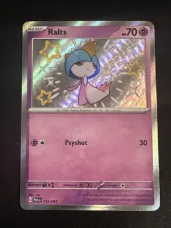 Ralts 153/091 Pokemon Paldean Fates Baby Shiny Rare Holo NM - Image 1