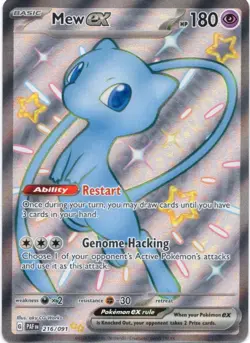 Mew ex 216/091 Shiny Ultra Rare Paldean Fates Pokemon Holo Near Mint - Image 1