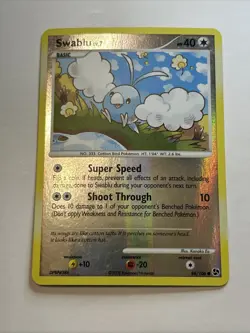 Pokemon TCG Swablu 86/106 Great Encounters Reverse Holo - Image 1