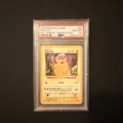1999 POKEMON BASE SET YELLOW CHEEKS-SHADOWLESS #58 PIKACHU PSA 10 - Image 1
