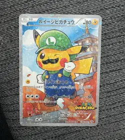 The Pokemon Company Luigi Pikachu 296/XY-P XY-P Promo Holo Japanese (2016) HP 80 - Image 1