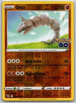 Onix 036/078 Common Pokemon GO Pokemon Reverse Holo Near Mint - Image 1