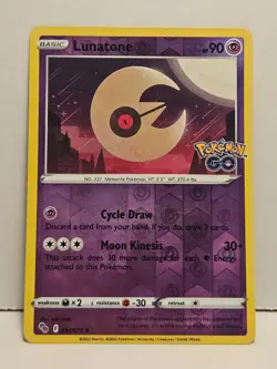 Lunatone 34/78 Reverse Holofoil Pokemon Go LP - Image 1