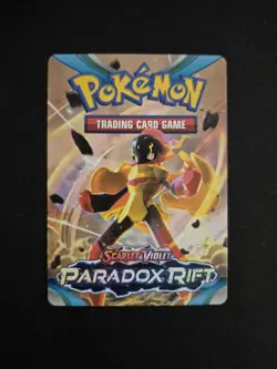 Pokemon TCG Paradox Rift Game Tip Pre release Kit Card Iron Hands - Image 1