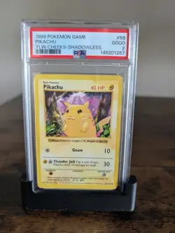 Pokemon PSA 2 1999 Base Set Shadowless Pikachu 58/102 English Regular Common - Image 1