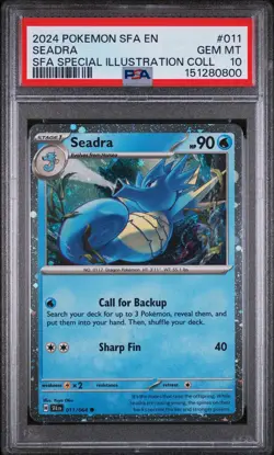 Seadra 011 2024 Pokemon Shrouded Fable Cosmos Holo PSA 10 - Image 1