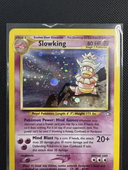 Pokemon Neo Genesis Slowking 14/111 Holo Rare Unlimited LP with Swirl - Image 2
